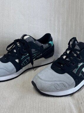 ASICS Mens Gel-Lyte 3 III Running Shoes - Green / Black Plaid Print SIZE 10